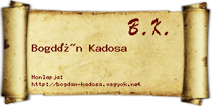 Bogdán Kadosa névjegykártya
