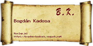 Bogdán Kadosa névjegykártya